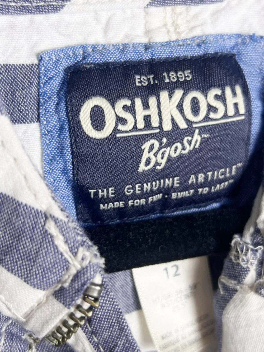 OshKosh B'gosh Striped Anorak Jacket Blue White Youth 12 Minimalist